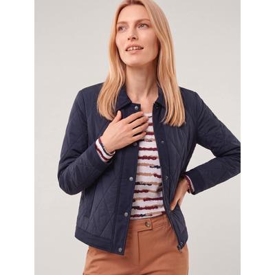 Kurze Steppjacke mit Materialmix