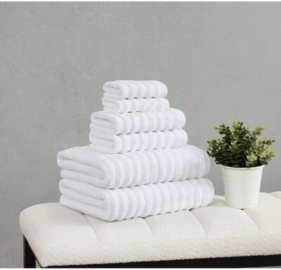 Borghese Roma Ribbed Zero Twist 6 Piece Towel Set