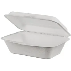 RyanPack Bagasse Menübox , ungeteilt – Zuckerrohr – 136×182×65.2 mm – 500 Stück
