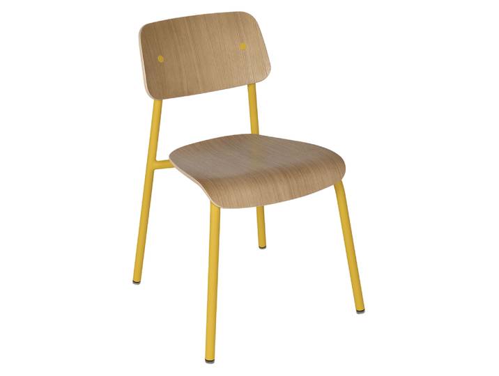 Stuhl, Eichenholz, Aluminiumgestell, 51,7×53,5×80,5 cm, Zeitlos Elegant, Modern, Fermob