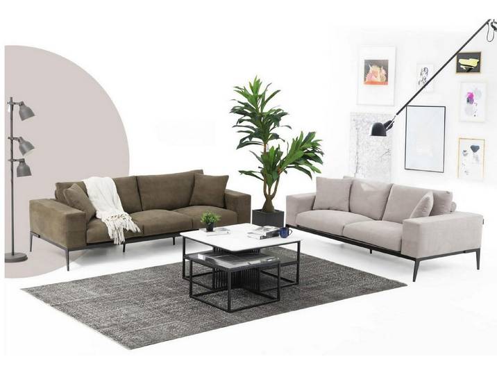 Xlmoebel Polstergarnitur Grau 3-Sitzer Sofa Garnitur Modernes Set für Ihr Zuhause, (Polstergarnitur, 2-tlg., 3- & 2-Sitzer Garnitur), Made in Europa