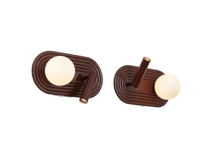 Qazqa Lot De 2 Appliques Murales Rétro Marron Avec Led Dimmable 3
