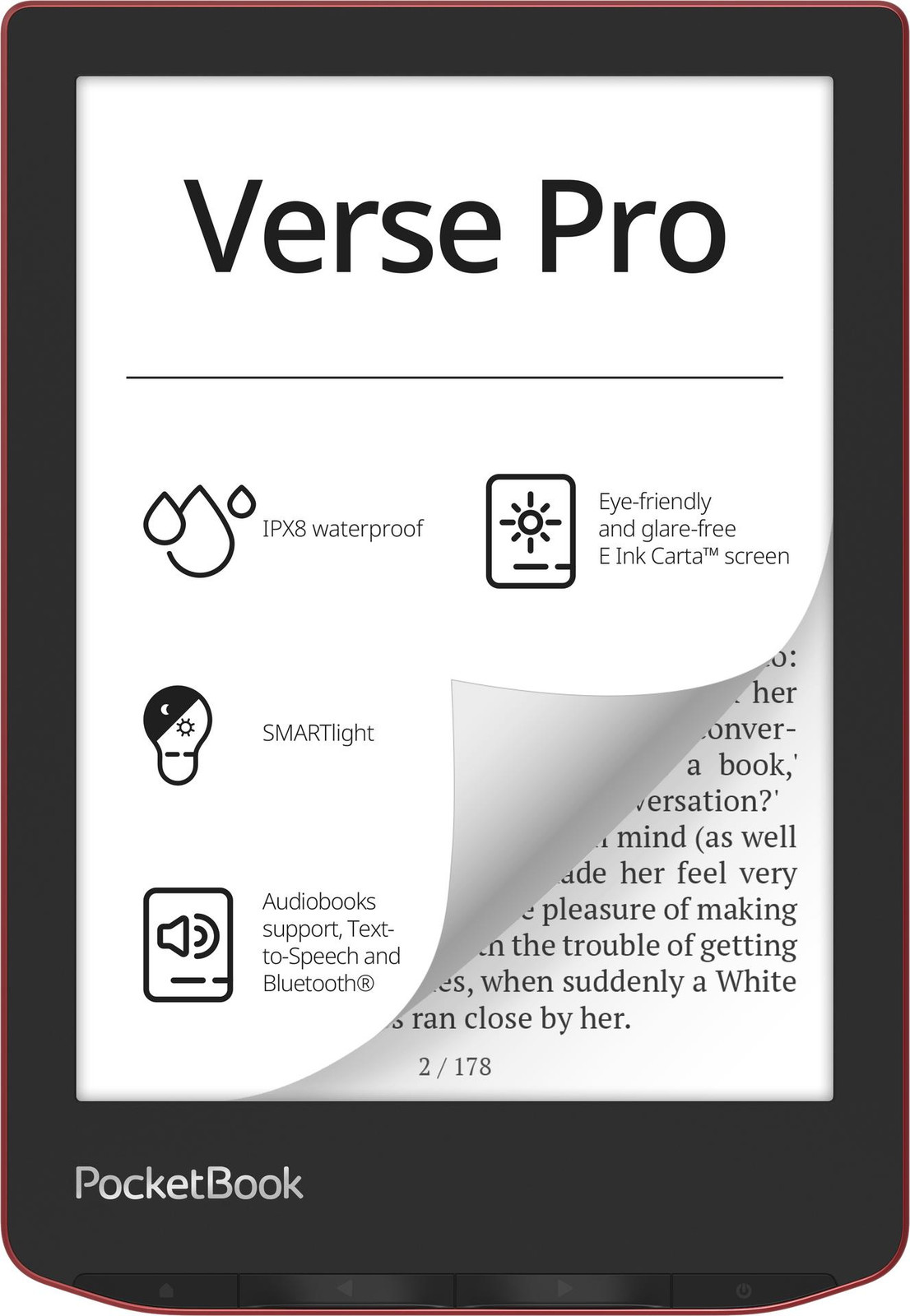 PocketBook Verse Pro, kleur: passie rood