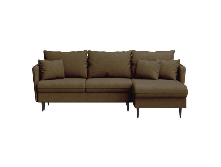Ecksofa mit Schlafunktion Volio, L-förmig, olivgrüner