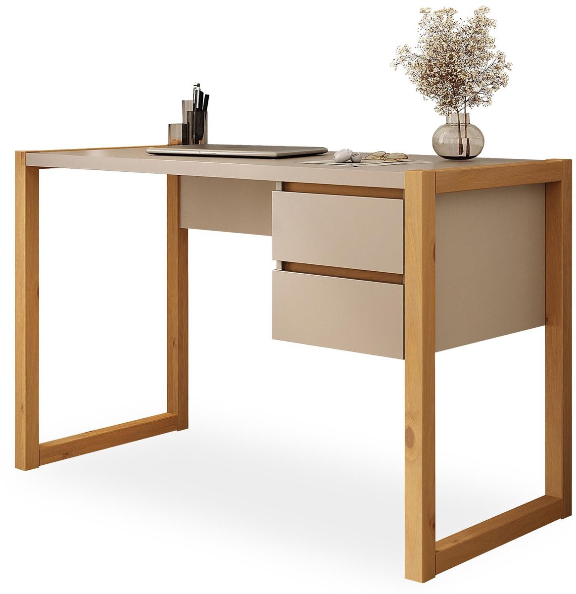IDIMEX Bureau BELINDA met twee lades – kasjmier/eiken