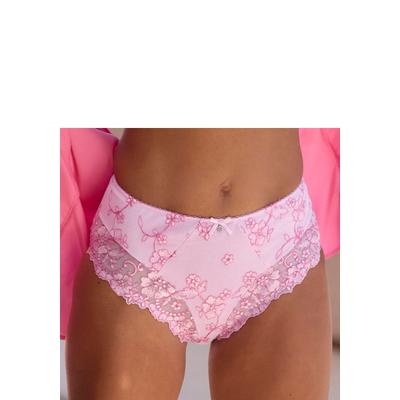 Slip LASCANA "Wanda", Damen, Gr. 36/38, rosa (pink, rose), Obermaterial: 68% Polyamid, 18% Baumwolle, 10% Polyester, 4% Elasthan, Unterhosen Slip, mit Stickerei Spitze, als Dessous-Set kombinierbar