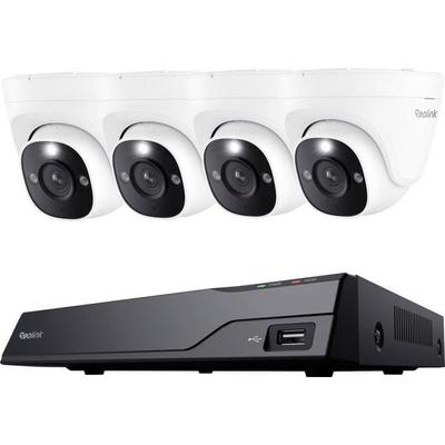 Reolink NVS8-8MD4 LAN IP-Überwachungskamera-Set 8-Kanal mit 4 Kameras 3840 x 2160 Pixel
