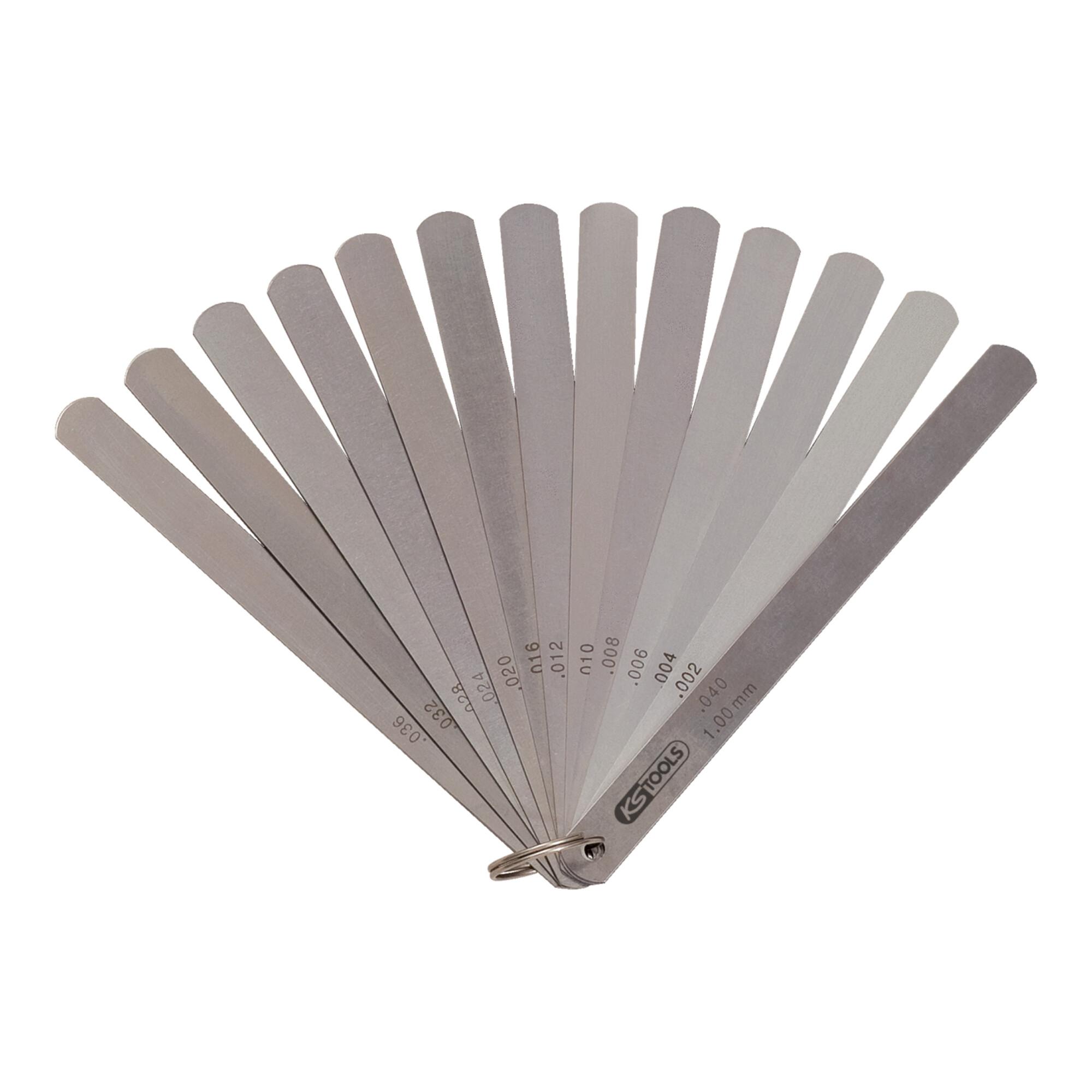 KS Tools Kolbenspiellehre, 8 Blatt, 0,05-0,5mm, 200mm lang (300.0617)