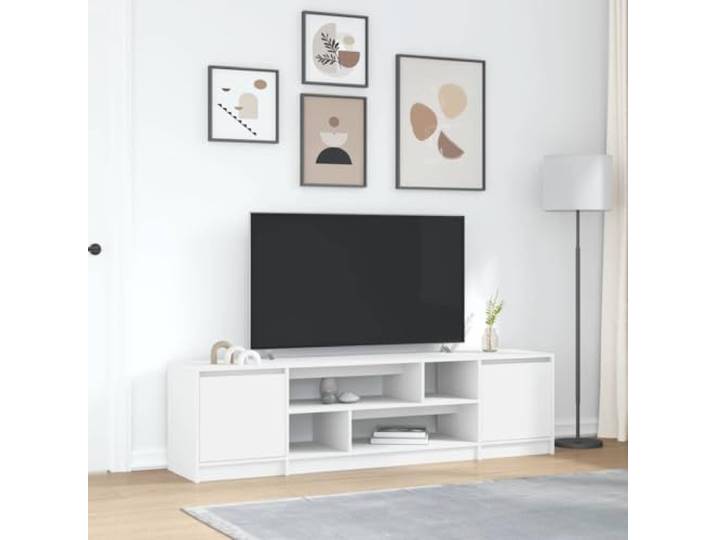 HEFZGDB TV-Schrank Weiß 188,5x41x50 cm Holzwerkstoff mit Stauraum und Stabiler Oberplatte, praktische Türen für Multimedia-Geräte und Aufbewahrung, pflegeleicht und langlebig.