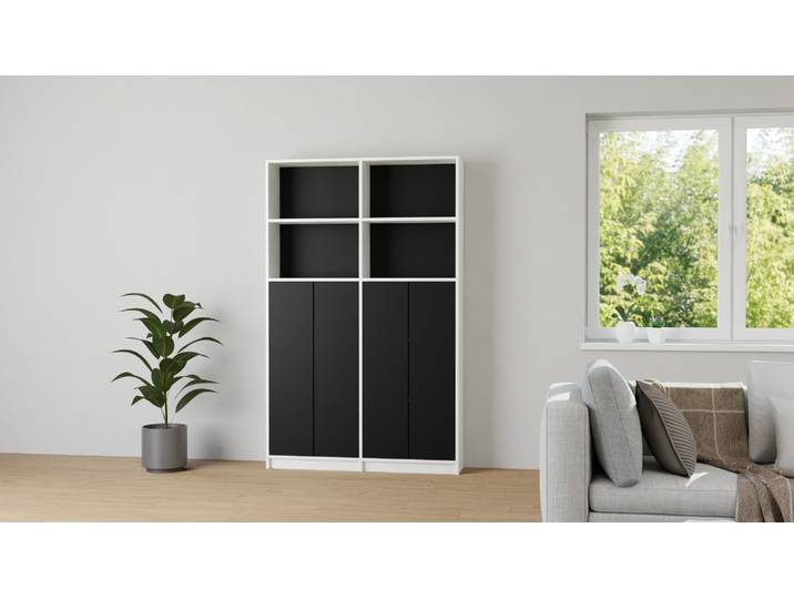 Klassischer Wohnzimmerschrank MDF Beschichtet MDF Weiß matt