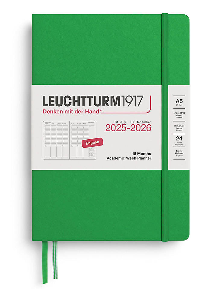 LEUCHTTURM1917 Akademischer Wochenplaner in Grün - A5 - onesize