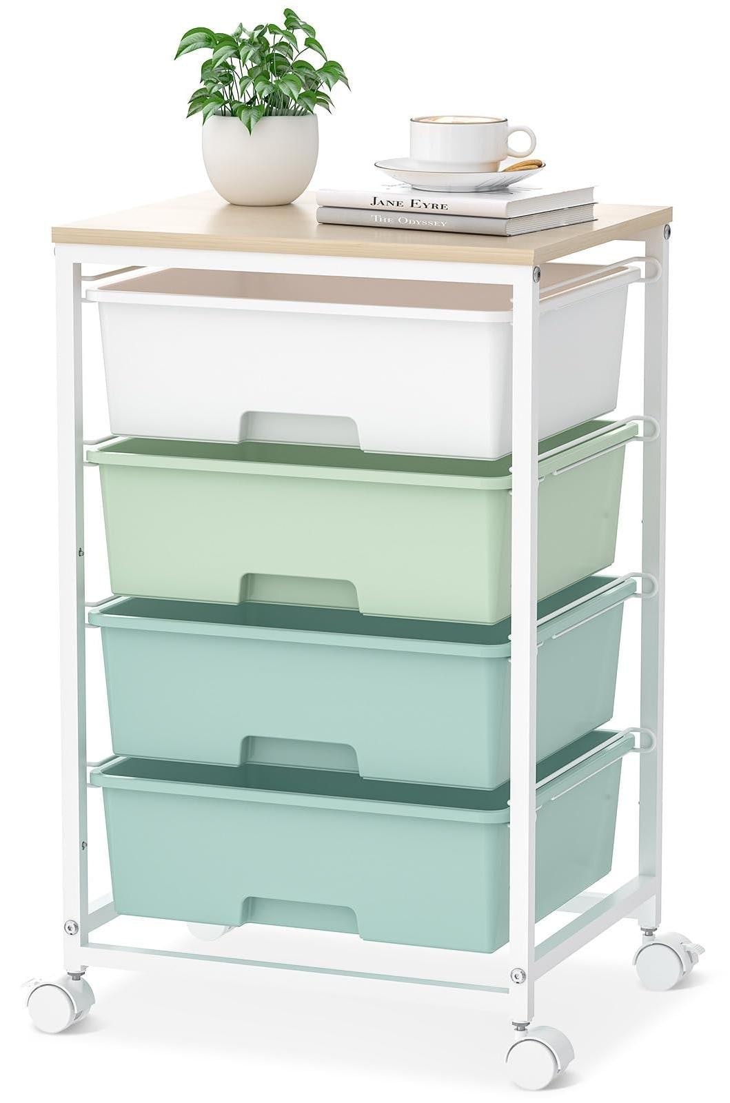 Omgoods Trolley met 4 Laden voor Badkamer en Keuken