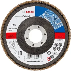 Bosch Fächerschleifscheibe X431 Standard for Metal, gewinkelt - 2608603654