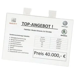 EICHNER 5 Preisblatt-Taschen »A3 (quer) - 42,5 x 34,5 cm« Doppelhakenfixierung am Innens transparent