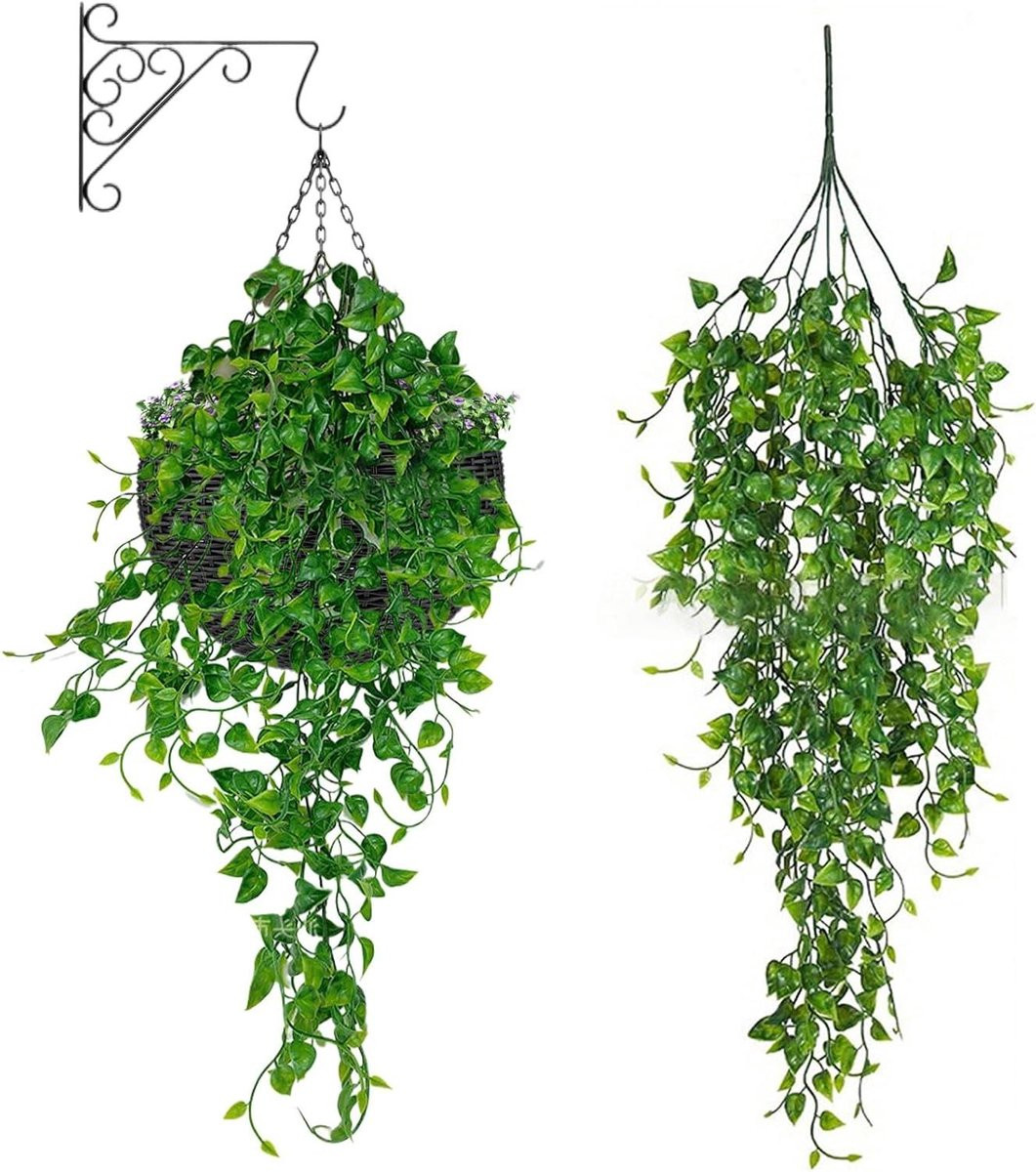 Set van 2 realistische groene kunstplanten voor interieurdecoratie