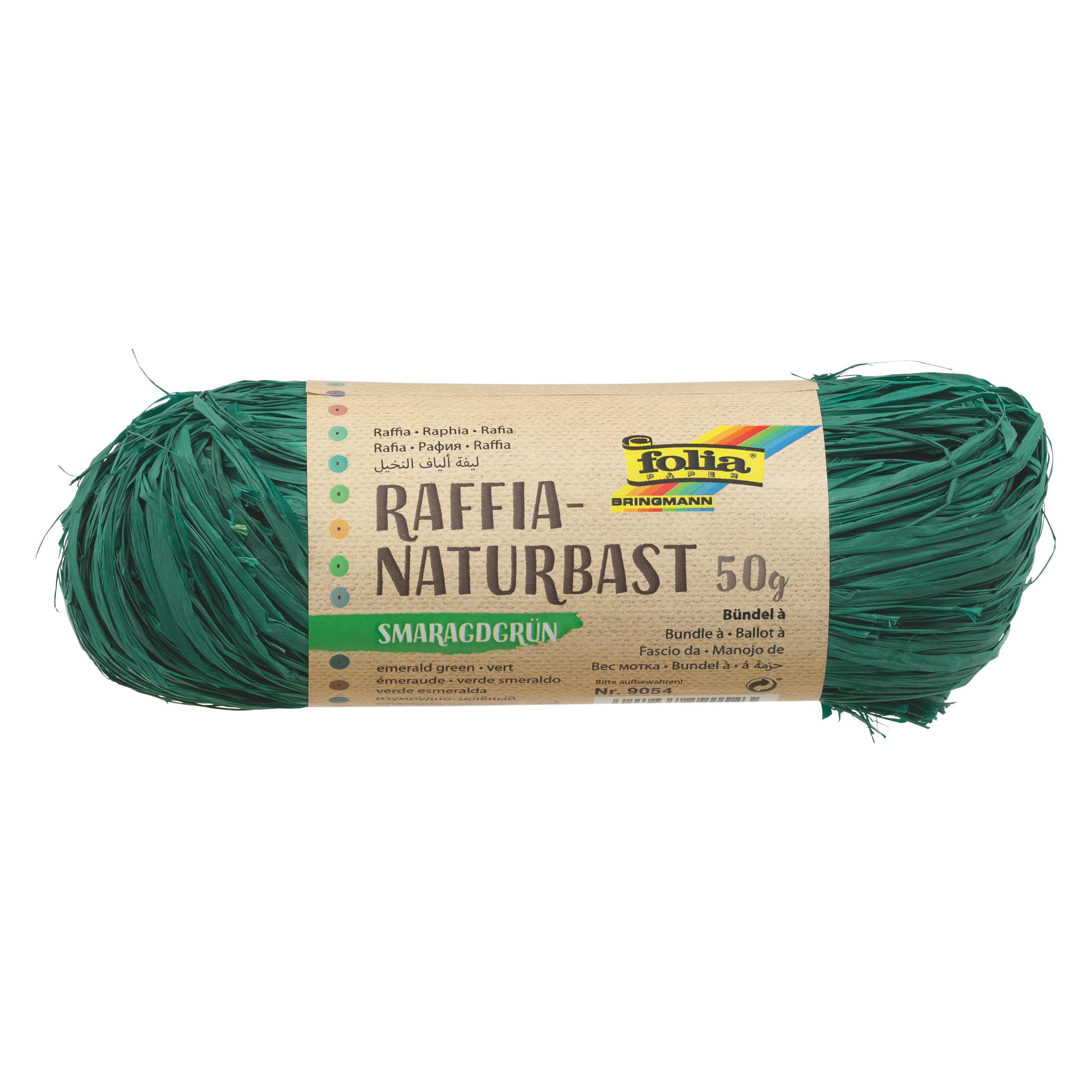 Folia Bringmann Naturbast Raffia 50g Smaragdgrün (1x) (9054)