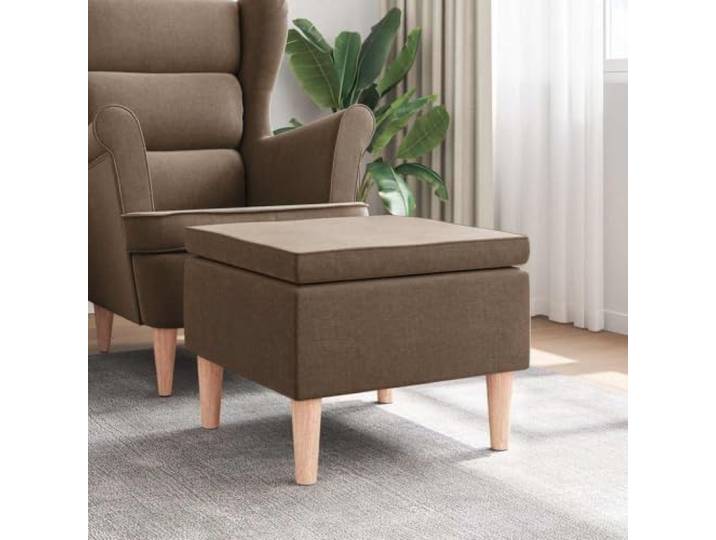 NLQMSU Hocker, Braun, Stoff mit Holzfüßen Weiche Polsterung, stabiler Sitz, vielseitig einsetzbar, max 110 kg, Eingang oder Wohnzimmer