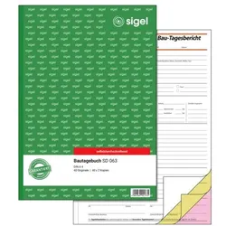 Sigel Bau-Tagesbericht »SD063« gelb, 29.7x21 cm