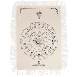 Ancient Witch Pendulum Divination Cloth - All Seeing Eye - Natural & Black