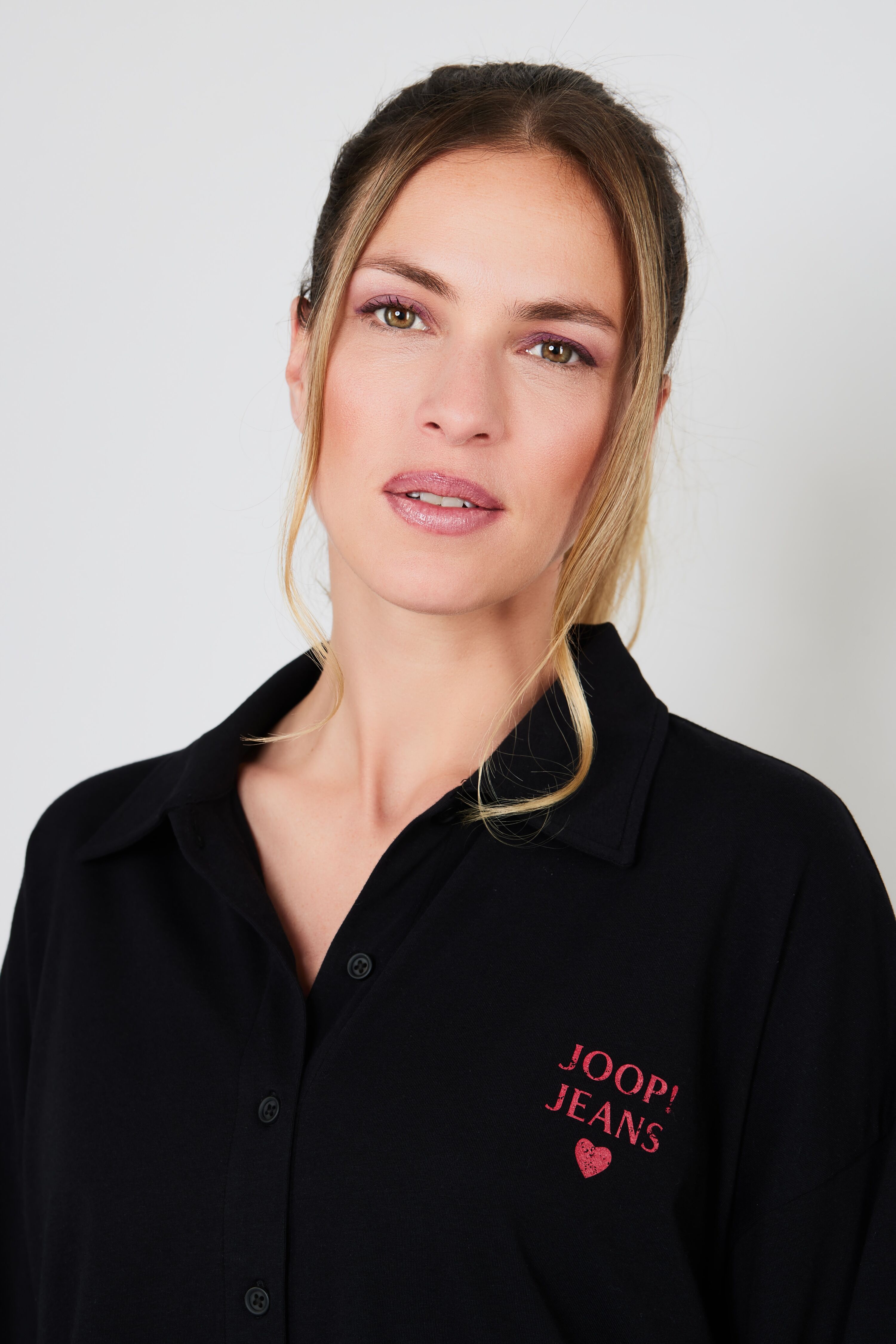 Joop! Jeans Pyjamaoberteil JOOP JEANS "After Dark (JOOP Jeans)", Damen, Gr. XXL, schwarz, Jersey, Obermaterial: 95% Baumwolle, 5% Elasthan, bequem hüftlang, ohne Ausschnitt, Shirts Pyjamaoberteil, mit Knopfleiste, Langarm, Regular Fit, aus Jersey schwarz 