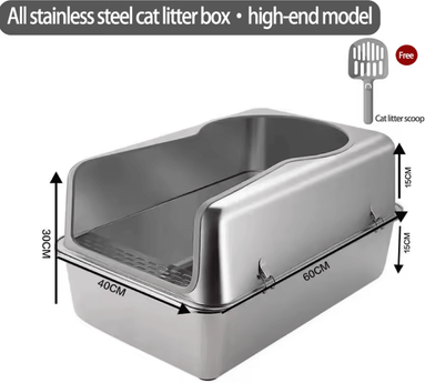 Inspire Curations SteelGuard XL Stainless Steel Cat Litter Box With Lid all Steel