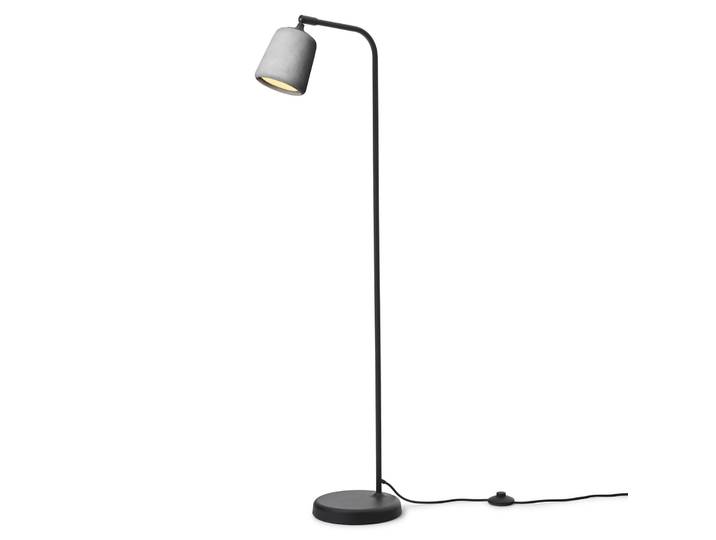 Material Stehleuchte Light Grey Concrete - New Works - Wohnzimmer - Design - Beton - Einflammig