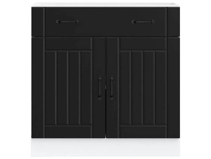 STAR - Buffet de cuisine/Armoire de cuisine Lucca - pas chere - noir bois d'ingénierie LL923