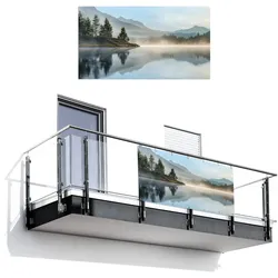 BALKON-SICHTSCHUTZ See - Nebel - Berge - Landschaft Witterungsbeständig 200x110 cm