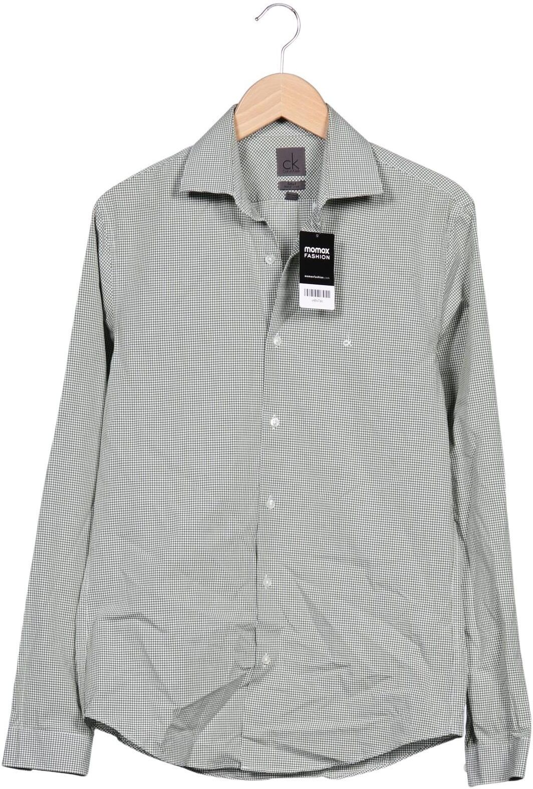Calvin Klein Herren Hemd, Hellgrün, Gr. 38, Baumwolle - Second Hand