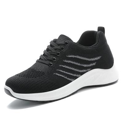 Spring Female Shoes New Womens Shoes, Soft Sole Breathable Running Shoes, Fashion Trend Lace Up Sports Female Footwear black 40