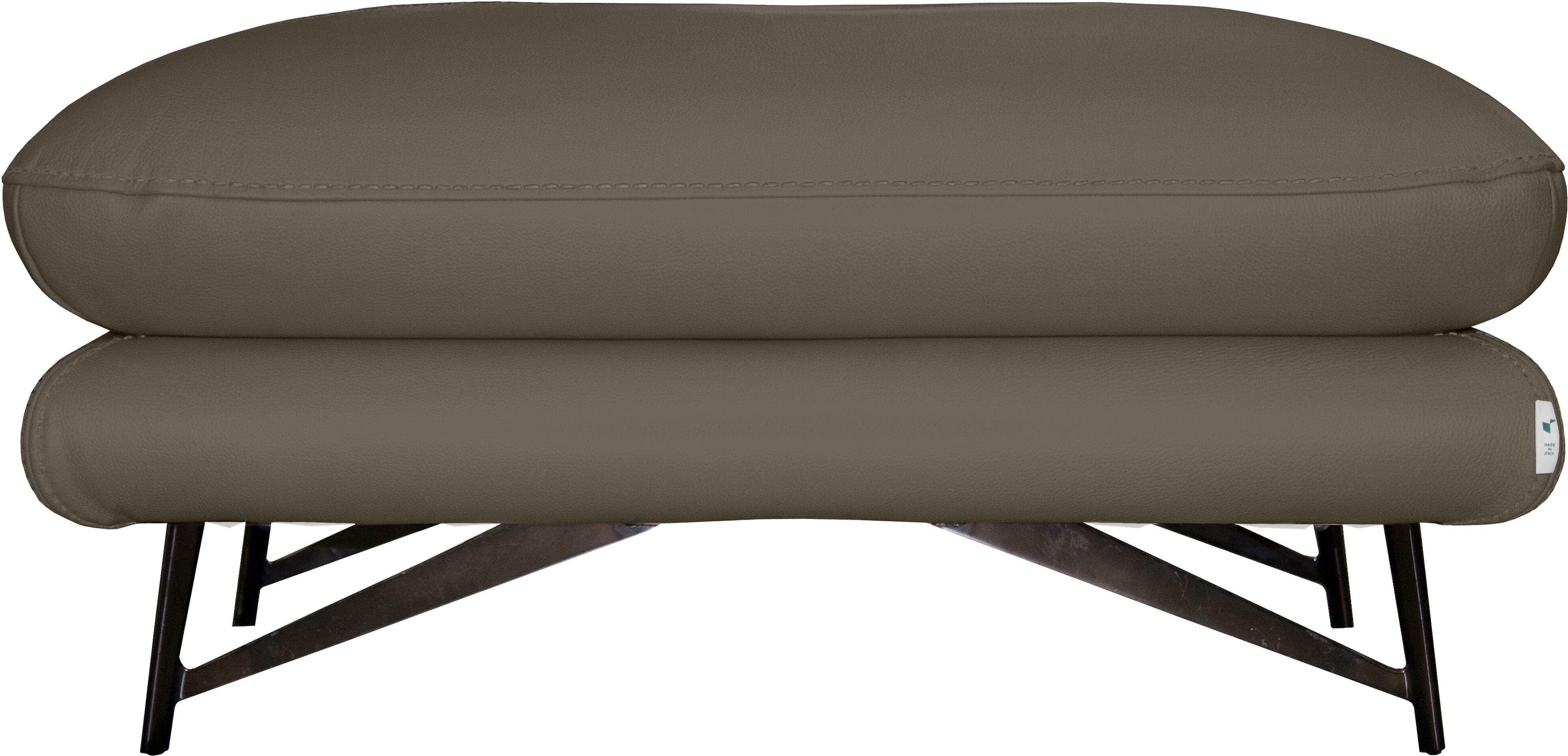 Hocker CALIA ITALIA "Cezanne, italienisches Design trifft erstklassigen Sitzkomfort, Leder", grün (1531 olive), B:90cm H:42cm T:70cm, Hocker, Hocker, Designhocker in besonders langlebigen & pflegeleichten Lederarten