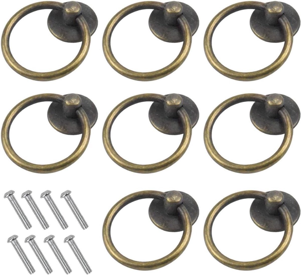 Set van 8 bronzen metalen ring deurgrepen voor het opknappen van meubels