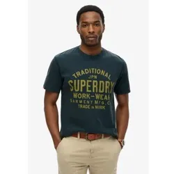 Superdry für Herren. M1012204A Machined Goods Workwear navy T-shirt (S), Lässig, Baumwolle, Kurzarm, Marine