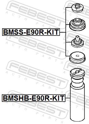 Febest Reparatursatz, Federbeinstützlager Bmss-E90r-Kit Hinterachse Für Bmw