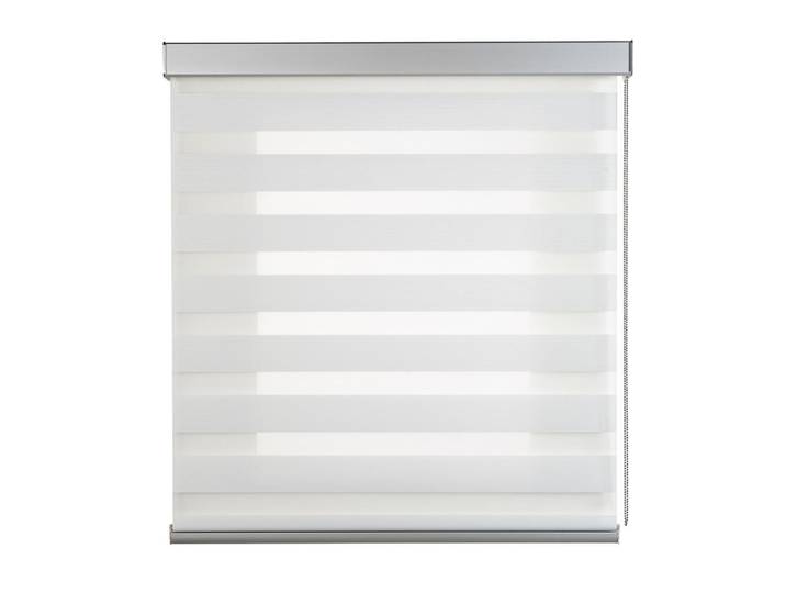 Storesdeco Doppelrollo Weiß 100x250 cm, Kunststoff, Uni, Rechteckig, 100x250 cm, Heimtextilien, Vorhänge, Rollos, Doppelrollos