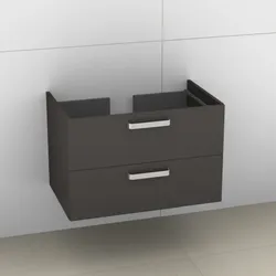 Artiqua 412 Waschtischunterschrank für Ventuno T0018 Stahlgrau, 412-WU2L-I25-7142-88 412-WU2L-I25-7142-88