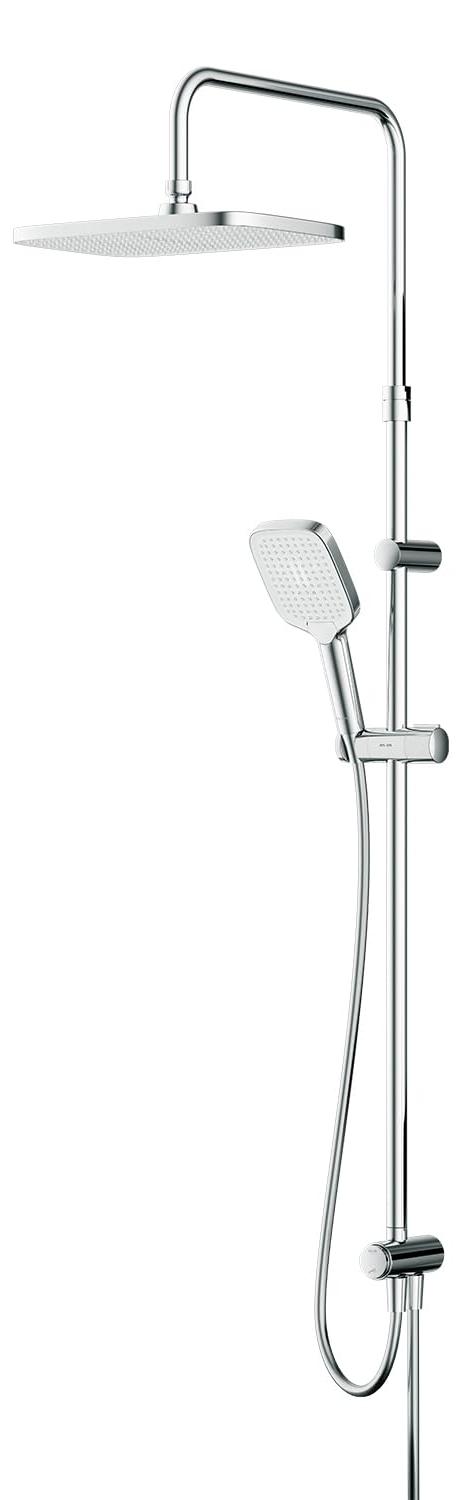 Duschsystem ohne Armatur, Regendusche, quadratischer Kopf, chrom