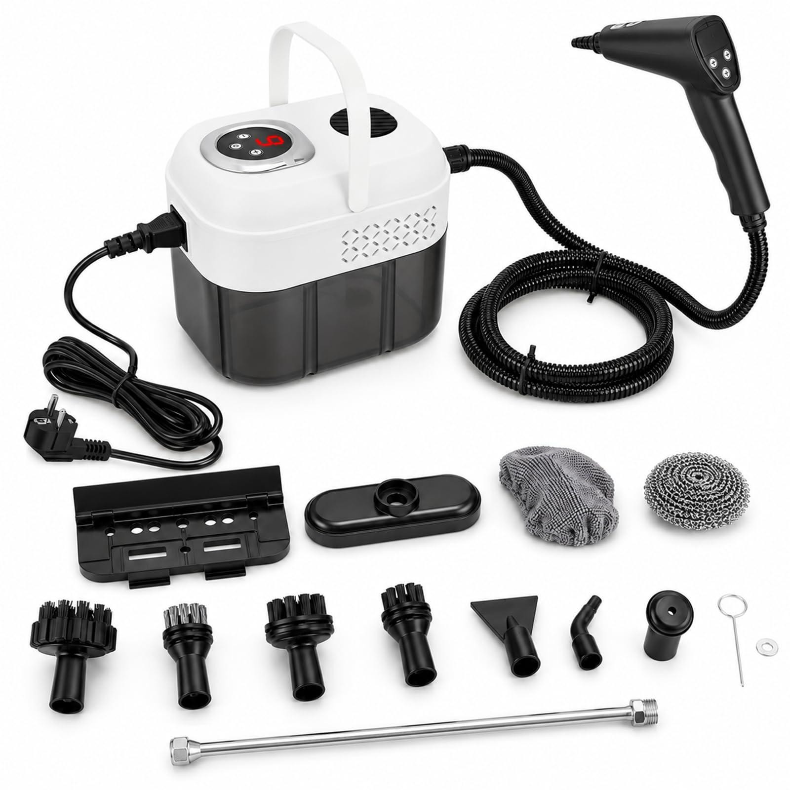 Dripio Stoomreiniger voor handgebruik, 1500 W, 4,5 bar, 1700 ml tank, 14 accessoires