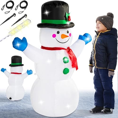 Monzana Opblaasbare Sneeuwman XL met 3 LED-verlichting