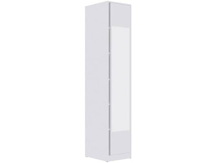 Modularer Kleiderschrank mit Spiegel 40x206x51cm Schrank Serie TRES moderner Schlafzimmerschrank mit Fächern Marmex Möbel TRES 09 Weiß