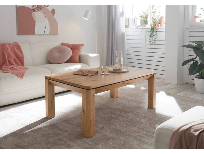 Table basse plaquée Nerdal 110 x 45 x 70cm Beige