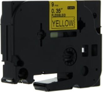 Q-Nomic TZe-FX621 cinta flexible 9mm texto negro sobre amarillo (8M)
