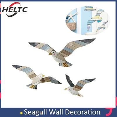 Uplift Treasures Retro Wooden Seagull Wall Decor Set Coastal Home Decoration c