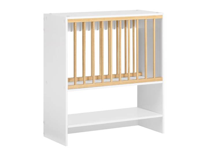 Porte-assiettes murale effet bois blanc