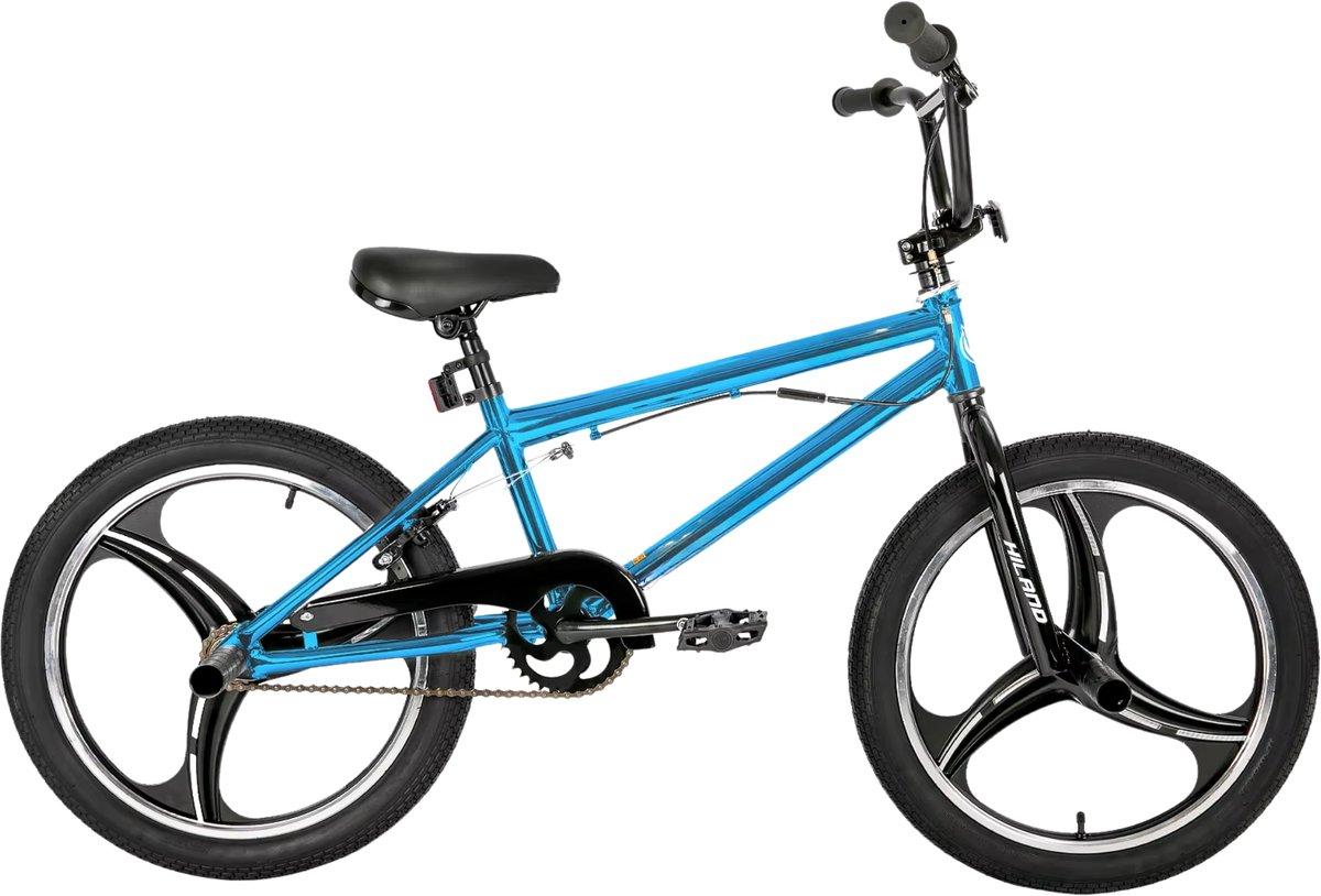 BMX Kinderfahrrad 20 Zoll (51 cm) - Freestyle mit 360° Rotor, 4 Pegs, Single Speed - Blau