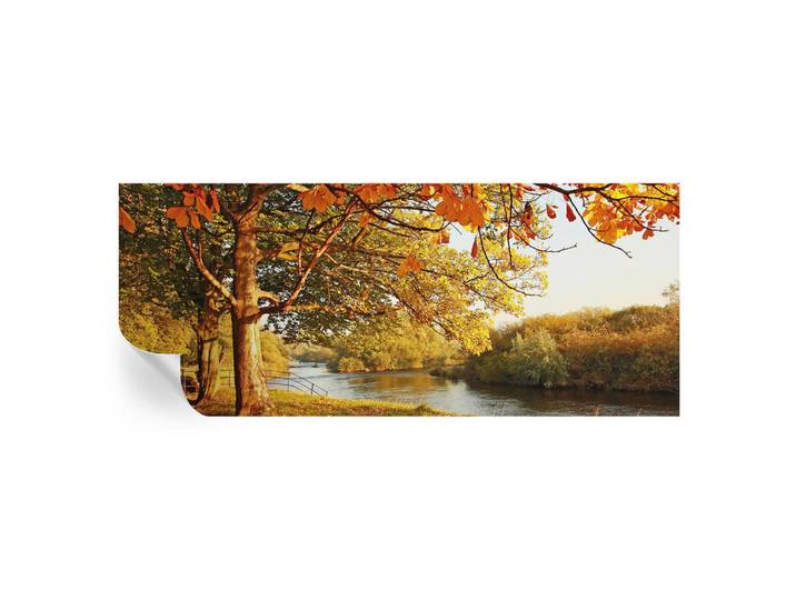 Wallfluent Fototapete 250x104 cm - Küstenherbst, Gelb, 250x104 cm, Tapeten & Wandverkleidungen, Fototapeten