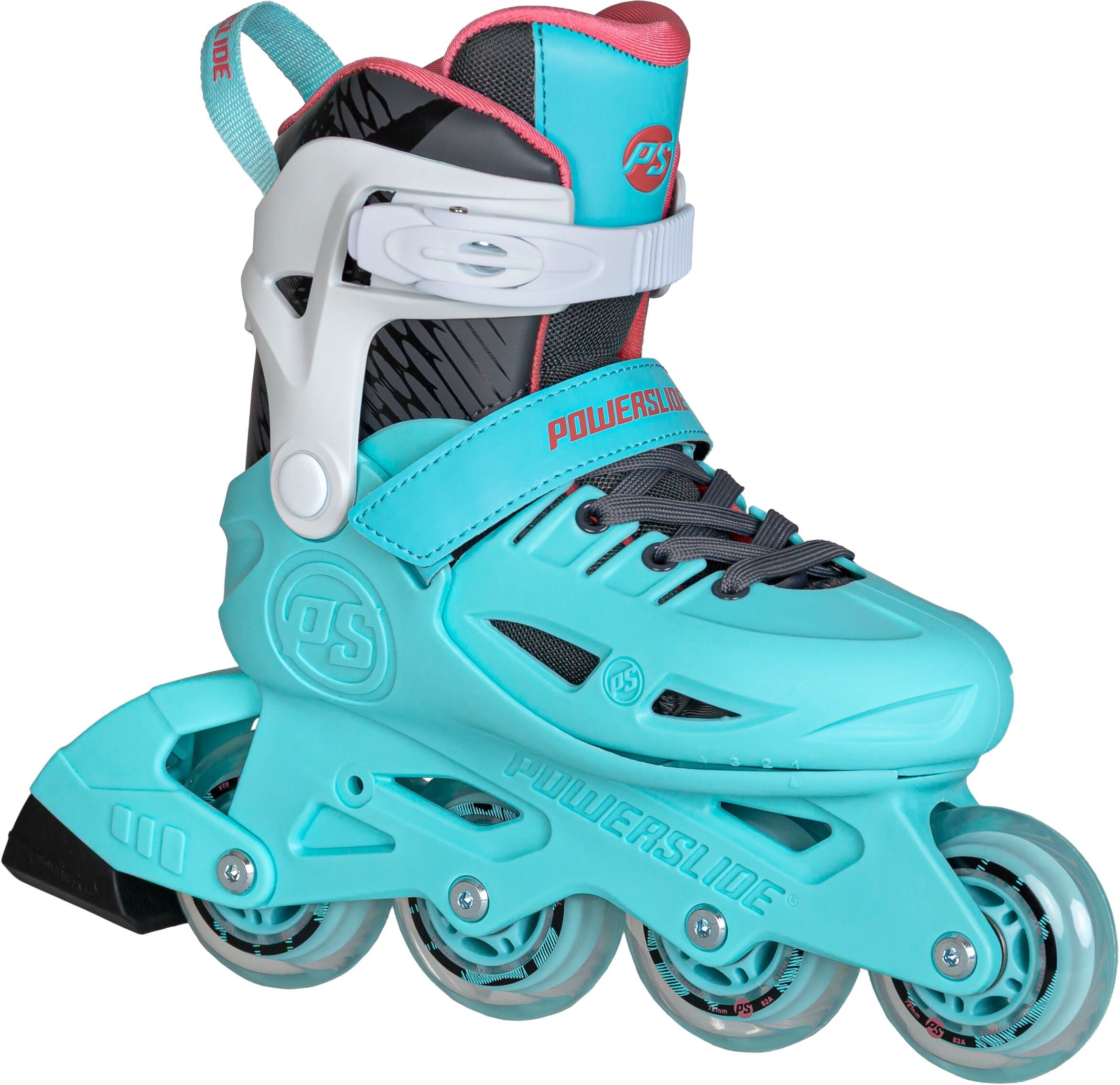 Inlineskates POWERSLIDE "Stargaze Aqua" Gr. 33, blau (weiß), Inlineskates_Rollschuhe, Kinder, 33/36 (bis 80 kg), Kunststoff, Inlineskates
