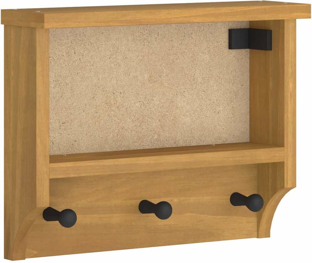 vidaXL Porte-manteau mural SANDNES 45x12x35 cm bois massif pin