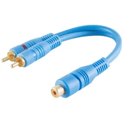Cinchkupplung - 2 Cinchstecker, blau 0,2m