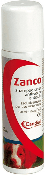 Candioli Zanco Shampoo Secco Antizecche Antipulci per Cane 150 ml